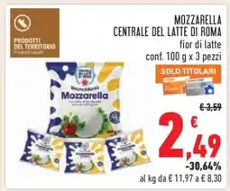 Conad MOZZARELLA CENTRALE DEL LATTE DI ROMA offerta