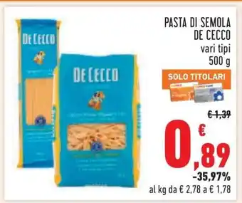 Pasta di Semola De Cecco