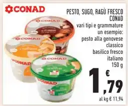 Conad PESTO, SUGO, RAGÙ FRESCO CONAD offerta