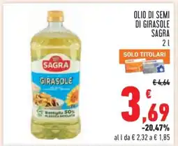 Conad Olio di Semi di Girasole Sagra offerta