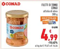 Conad Filetti di Tonno Conad offerta