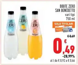 Conad BIBITE ZERO SAN BENEDETTO offerta