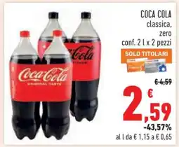 Conad Coca Cola classica, zero offerta