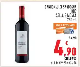Conad Cannonau di Sardegna DOC Sella & Mosca 750 ml offerta