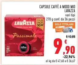Conad CAPSULE CAFFÈ A MODO MIO LAVAZZA offerta