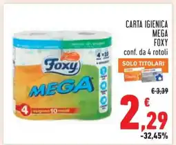 Conad CARTA IGIENICA MEGA FOXY offerta