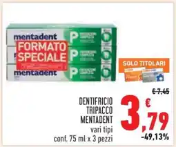 Conad DENTIFRICIO TRIPACCO MENTADENT offerta