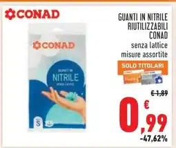Conad Guanti in nitrile riutilizzabili Conad offerta