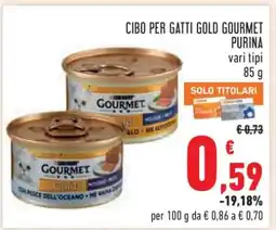 Conad Cibo per gatti Gold Gourmet Purina offerta