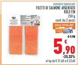 Conad FILETTI DI SALMONE ARGENTATO KOLD FIN offerta