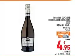 Conad PROSECCO SUPERIORE CONEGLIANO VALDOBBIADENE DOCG TENIMENTI DOGALI offerta
