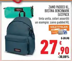 Conad Zaino Padded KL, Bustina Benchmark Eastpack offerta