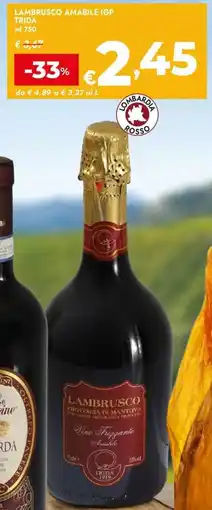 Bennet Lambrusco amabile igp Trida offerta