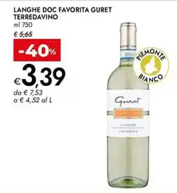 Bennet LANGHE DOC FAVORITA GURET offerta