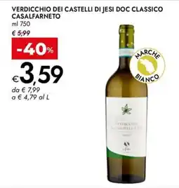 Bennet VERDICCHIO DEI CASTELLI DI JESI DOC CLASSICO CASALFARNETO offerta
