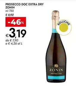 Bennet Prosecco DOC Extra Dry Zonin offerta