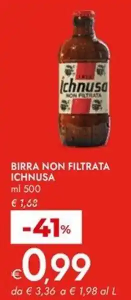Bennet Birra non filtrata Ichnusa offerta