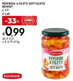 Bennet Peperoni a filetti sott'aceto Bennet offerta