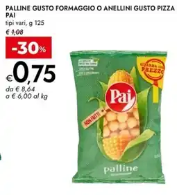 Bennet Palline Gusto Formaggio o Anellini Gusto Pizza Pai offerta