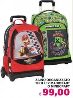 Il Gigante Zaino organizzato trolley MarioKart o Minecraft offerta