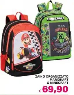 Il Gigante ZAINO ORGANIZZATO MARIOKART O MINECRAFT offerta