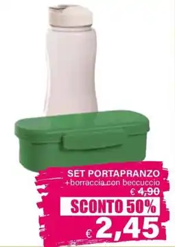 Il Gigante SET PORTAPRANZO +borraccia con beccuccio offerta