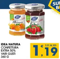 SeBón Supermercati Idea Natura Confettura Extra 50% Vari Gusti offerta