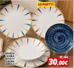 Orizzonte SERVIZIO TAVOLA 18 PIATTI AURORA SPIRALE offerta