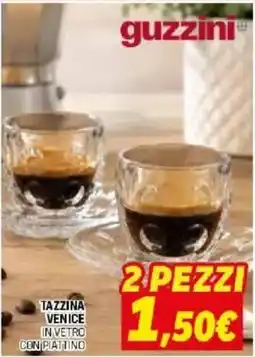 Orizzonte Tazzina Venice in vetro con piattino offerta