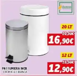 Orizzonte PATTUMIERA INOX CROMATA E BIANCA offerta