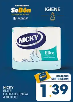 SeBón Supermercati Nicky elite carta igienica offerta