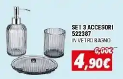 Orizzonte SET 3 ACCESSORI IN VETRO BAGNO offerta