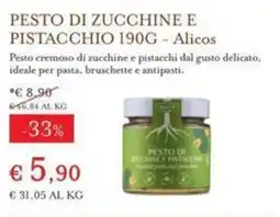 Eataly Pesto di zucchine e pistacchio Alicos offerta