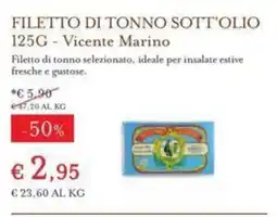 Eataly Filetto di tonno sott'olio Vicente Marino offerta