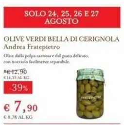 Eataly Olive Verdi Bella di Cerignola Andrea Fratepiero offerta