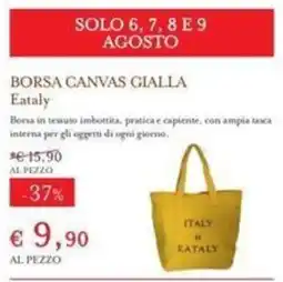 Eataly Borsa canvas gialla Eataly offerta