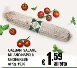 Risparmio Supermercati GALBANI SALAME MILANO/NAPOLI/UNGHERESSE offerta