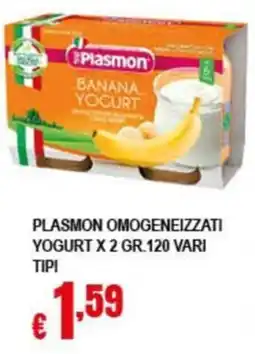 Risparmio Supermercati Plasmon omogeneizzati yogurt offerta