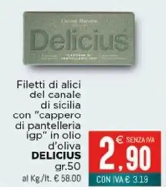 Filetti di alici del canale di sicilia con "capperi di pantelleria igp" in olio d'oliva DELICIOUS
