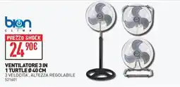 Ottimax VENTILATORE 3 IN 1 TURTLE Ø 40 CM offerta