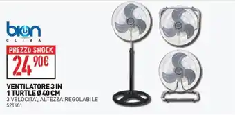 VENTILATORE 3 IN 1 TURTLE Ø 40 CM