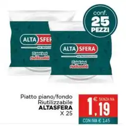 Altasfera Piatto piano/fondo Riutilizzabile ALTA SFERA offerta