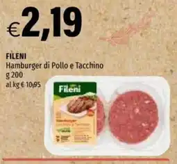 Hurrà Hamburger di Pollo e Tacchino Fileni offerta