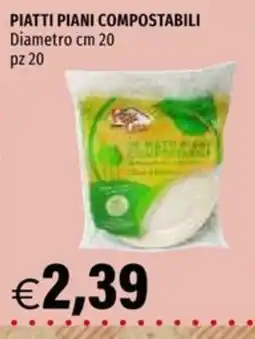 Hurrà PIATTI PIANI COMPOSTABILI offerta