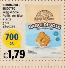 Hurrà IL BORGO DEL BISCOTTO Raggi di Sole Frollini con Riso e Latte offerta