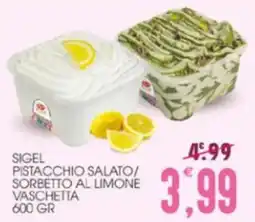 SpesAmica SIGEL PISTACCHIO SALATO/SORBETTO AL LIMONE VASCHETTA offerta