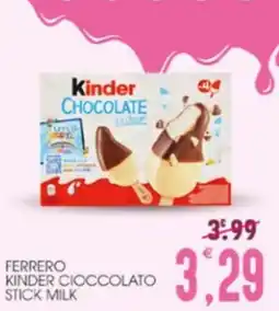 SpesAmica FERRERO KINDER CIOCCOLATO STICK MILK offerta