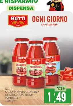SpesAmica MUTTI SALSA PRONTA CILIEGINI/CLASSICA/DATTERNI/PIZZUTELLO offerta