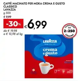 Bennet Caffè macinato per moka crema e gusto Lavazza offerta