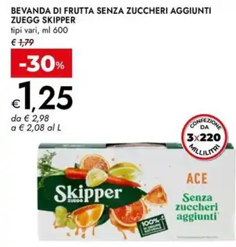 Beveranda di frutta senza zuccheri aggiunti Zuegg Skipper